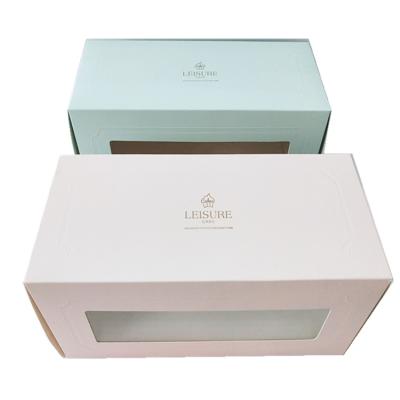 China Recycled Materials Food Grade Packaging Boxes Cake Box With Window for sale