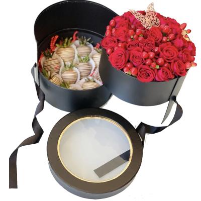 China Recycled materials suitable price top quality fashion rose boxes flower packaging for valentine's day for sale