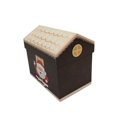 China Handmade Customized Home Shaped Art Paper Packaging Gift Box Kids Christmas Gift Boxes for sale