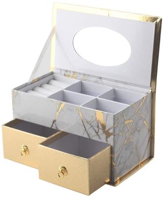 China Makeup Storage Organizer Box Handmade Paper Printing Jewelry Storage Box for sale