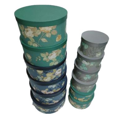 China Luxury Recycled Materials 12pcs Art Paper Hat Packaging Boxes With Custom Design Hat Storage Box Sets for sale