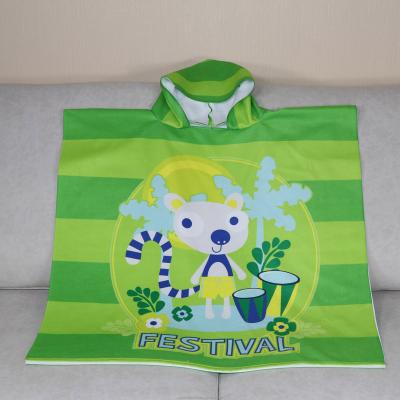 China Wholesale Towels Custom Made Towels Safe For Kids Logo Print Microfiber Kids Poncho for sale