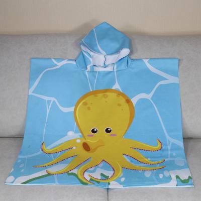 China Wholesale Towels Custom Made Towels Safe For Kids Logo Print Microfiber Kids Poncho for sale