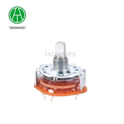 China 25mm Metal Shaft Rotary Route Switch Voltage Selector Switch Standard Compliance for sale