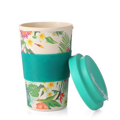 China Greensun Cups Sustainable Hot Travel Mug Biodegradable Bamboo Fiber Coffee Mug With Lid for sale