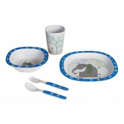 China Minimalist Homeware Custom Printed Bamboo Fiber Kids Dinner Set for sale