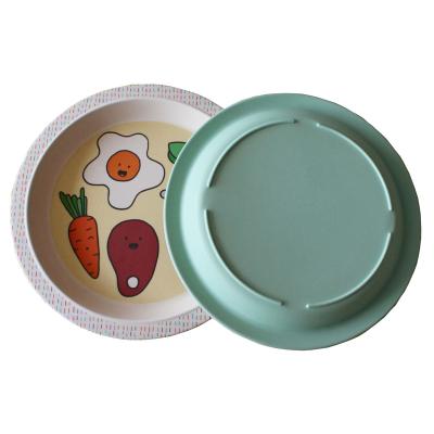 China 9 Inch Lfgb Sustainable Inch Melamine Fiber Kids Bamboo Dinner Plate for sale