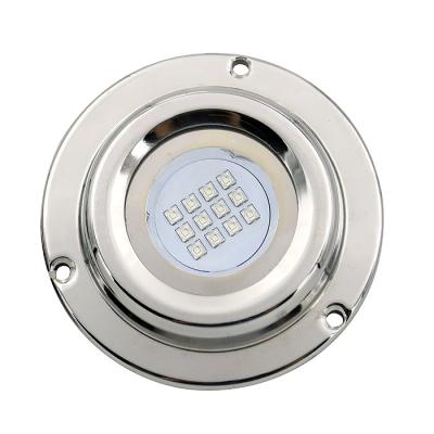 China Swimming Pool 316L Stainless Steel Tempered Glass LED Submersible Pool Lighting Underwater Boat Lights for sale