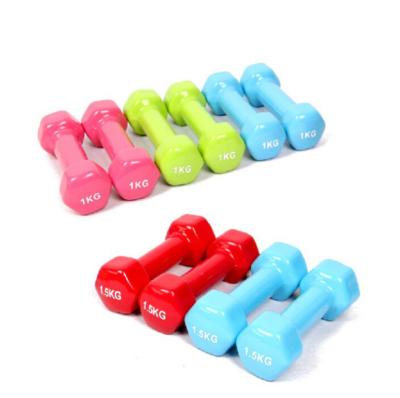 China Cast Iron Rubber Hexagon Dumbbell Sets Kit 0.5KG 0.75KG 1KG 2KG 3KG for sale