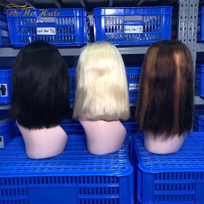 China Cheap Deep Wave Transparent Hd Lace Human Bob Hair Wig, 8-14inch Mink Brazilian Hair Short Wig, 4x4 Closure Short Bob Wigs For Black Women for sale