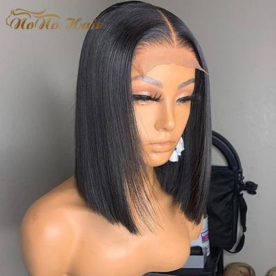 China Best Selling Wholesale Bob Style Short Wig Brazilian Silky Straight Wave Lace Front Wig Virgin Human Hair Bob Wigs For Black Women for sale