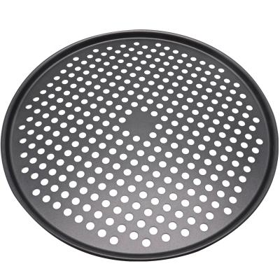 China 14 Inch Non-Stick Viable Bakeware Pizza Pan Carbon Steel Round Pizza Pan For Home Kitchen for sale