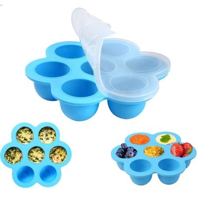 China Viable Food Grade Silicone Egg Bites Molds Baby Food Freezer Tray Baby Food Storage Containers for sale