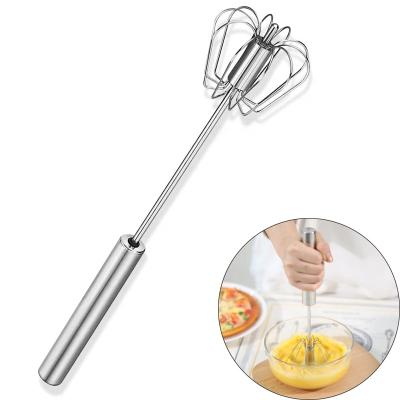 China Viable Stainless Steel Eggbeater Egg Beater Revolving Semi-automatic Mixer For Baking for sale