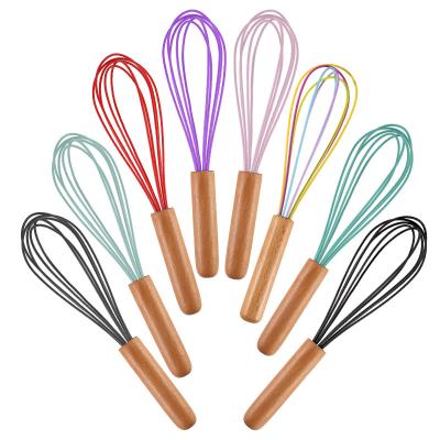 China Viable Colorful Silicone Kitchen Hand Mixer Food Grade Egg Beater Manual Silicone Beater For Cake for sale