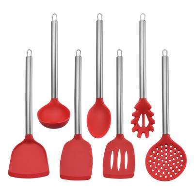 China Sustainable High Quality Kitchen Cooking Tools Silicone Cookware Heat Resistant Kitchen Utensil Set for sale