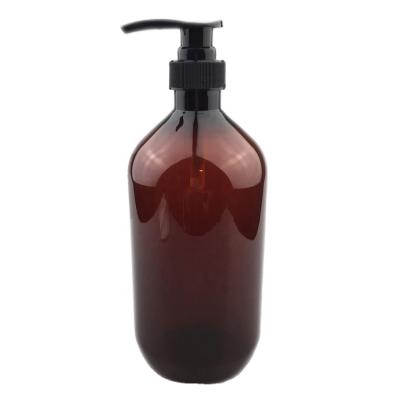 China food & Plastic Beverage Packaging 32oz 1000ml Amber Round Pet Plastic Bottles Shower Gel Hand Sanitizer Pump Bottles for sale