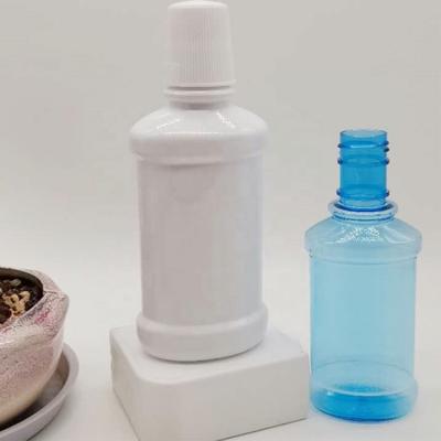 China BEAUTY PACKAGING Royal Blue PET Mouthwash Bottles Plastic Round Long Neck Biodegradable Mouthwash Bottles for sale