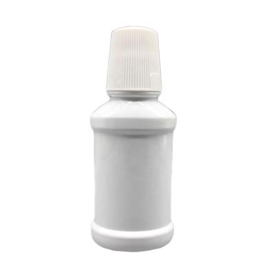 China Medical White Plastic Mouthwash Bottle 5oz Portable Personal Care Gum Care 150ml Pet Mouthwash Bottle With Lid for sale