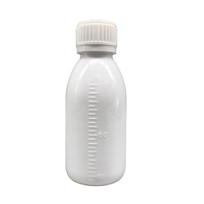 China Pharmaceutical 120ml Pet White Plastic Bottles Milky White Round Cough Syrup Bottles With Tamper Proof Cap for sale