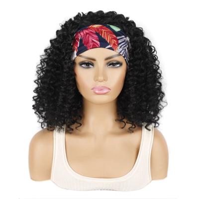 China Natural Matching Ice Silk Hair Headband Wig Band Head Cover Hair Band Ice Silk Short Deep Curly Short Wig for sale