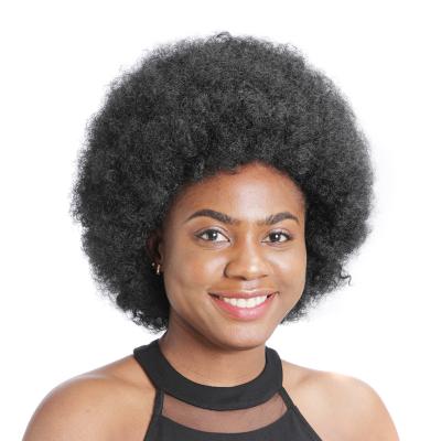 China Microwave Hair Curly Hair Explosive Fluffy Main Cover African Wig Short Natural Fit Head Wig Head Cover for sale