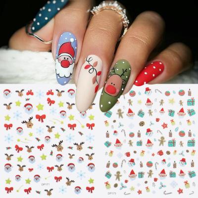 China Christmas Nail Sticker Design Laser Christmas Sticker Nail Sticker For Nail Art Decoration for sale