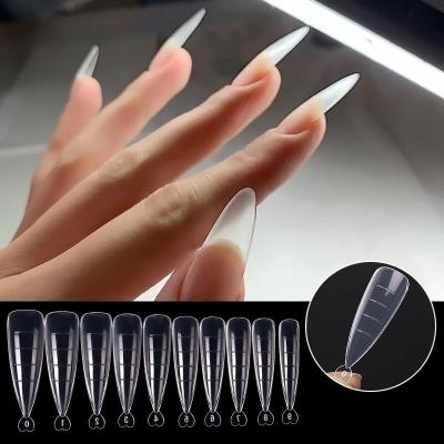 China False Nails Wholesale Custom Acrylic Artificial French Extension Crystal Mold False Nail Tips Full Cover 100Pcs/Box for sale