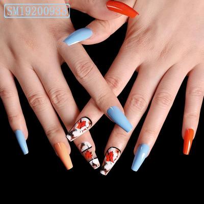 China Fashion False Nail Design Fashion Nails Various Natural Tips Decorated Colors Printing Fake Nails for sale