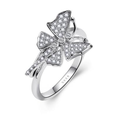 China Vintage Fashion Women Jewelry Ring 925 Sterling Silver Dragonfly Zircon Ring for sale