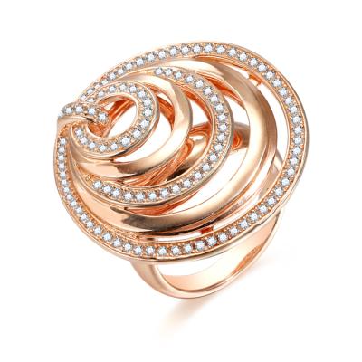 China Vintage Design Rose Gold Plated Large Statement Rings Women's Geometric Disc Circle Ring for sale