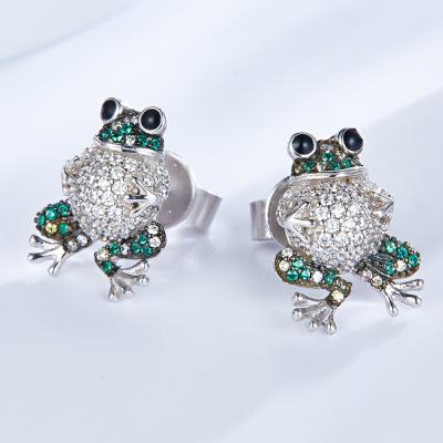 China CLASSIC Silver Funny Party Bar Stud Earrings Frog Jewelry Personality Unisex Earrings Fashion 925 Silver Stud Earrings Accessories for sale