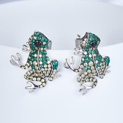 China CLASSIC Silver Animal Frog Stud Earrings New Halloween Fashion Personality Fashion Earrings Brooch Pin Accessories Funny Jewelry Universal for sale