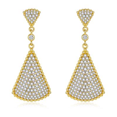 China FASHIONABLE Small Delicate Skirt Earrings 18k Gold Plated Dangle Earrings Fashion Sterling Silver Women Casual Earrings for sale