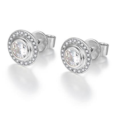 China FASHIONABLE Classic Ladies 3A Zircon Stud Earrings Casual Wear Earrings Sterling Silver Stud Earrings Daily for sale