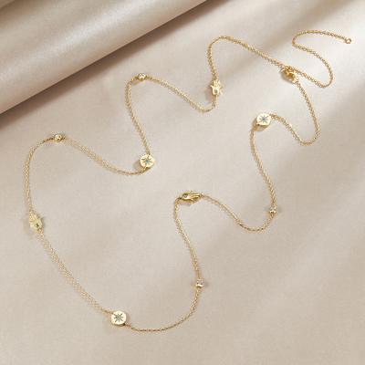 China CLASSICS 925 Sterling Silver Handmade Long Chain Necklace of Trendy Gold Plated Necklace for sale