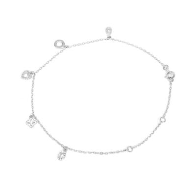 China Vintage 925 Jewelry Wholesale Simple Silver Women's Sterling Silver Custom Anklet for sale