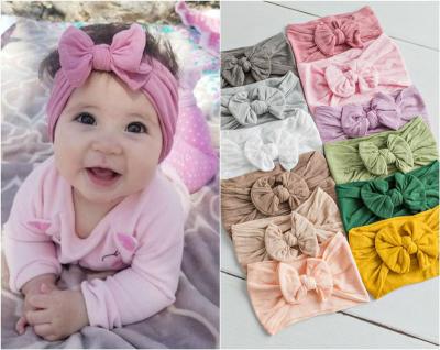 China Hair Decoration Baby Headbands Kids Turban with Bow Tied Girl's Hair Bands for Toddler and Newborn Children for sale