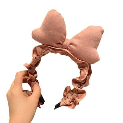 China New Hair Decoration Fashion Headband With Big Bow Scarf For Girls Hangers Cotton Scarf Fashion Wide Head Headdress for sale