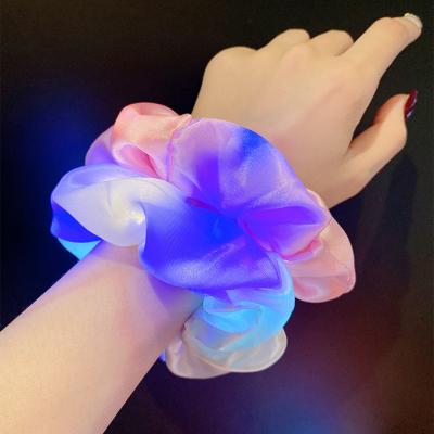 China Scrunchies with LED Tail Hair Scrunchies Hair Accessories Satin Instant Hair Scrunchies PARTY Ponytail Holder for sale