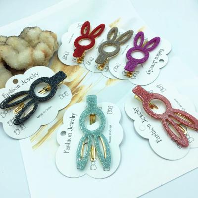 China Hair Decoration Acetic Acid Resin Hair Barrettes Rabbit Vintage Acrylic Hair Clips For Women Girls Hair Accessories for sale