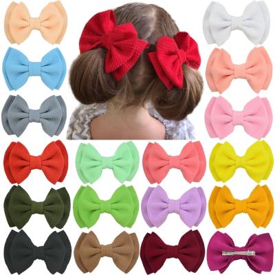 China Daily cute red rose hair clips solid color bow hair decoration beauty babies hair accessories double for kids for sale