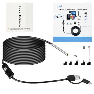 China NIGHT VISION 3 in 1 Type C Waterproof 3.9mm Endoscope Camera 6 Led Micro USB Endoscope Endoscopy Camera for sale