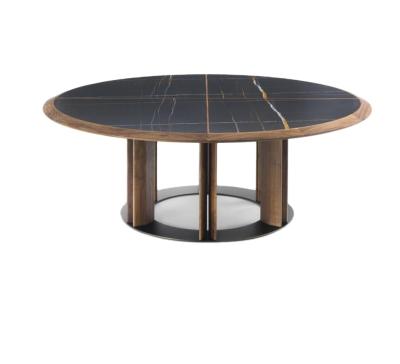 China Contemporary Restaurant Dining Table Marble Top FLORANCE Wood Ceramic Top for sale