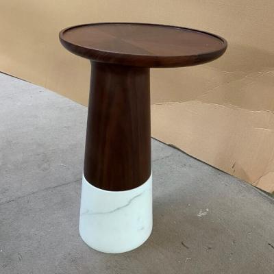 China Home Furniture Wooden Marble Side Table Chic Design for sale