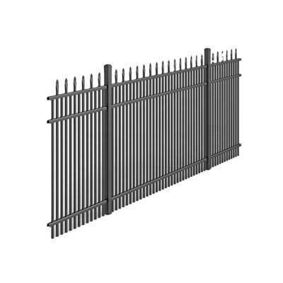 China Easily Assembled New Style Apartment Protection Black Slat Panel Aluminum Garden Wall Fence for sale