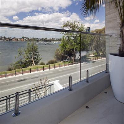 China Contemporary glass balustrade with tempered glass led fencing exterior standoff glass bolts for sale