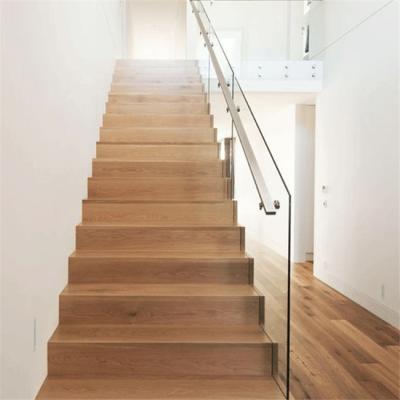 China Contemporary Aluminum U Channel Staircase Glass Railing With Tempered Glass Panel for sale