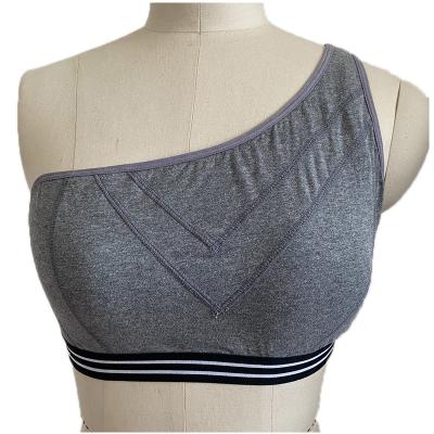 China Breathable NUSPIRE One Shoulder Sports Bra Simple Straps Fitness Crop Top for sale