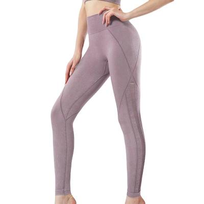 China Soft Breathable Tummy Control See Mesh Yoga Leggings High Waisted Sportswear Yoga Pants for sale